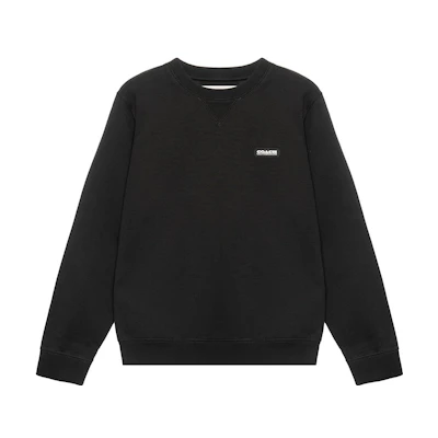 Coach FW22 Black Alphabet Print Crewneck Pullover Sweatshirt CB494-R38