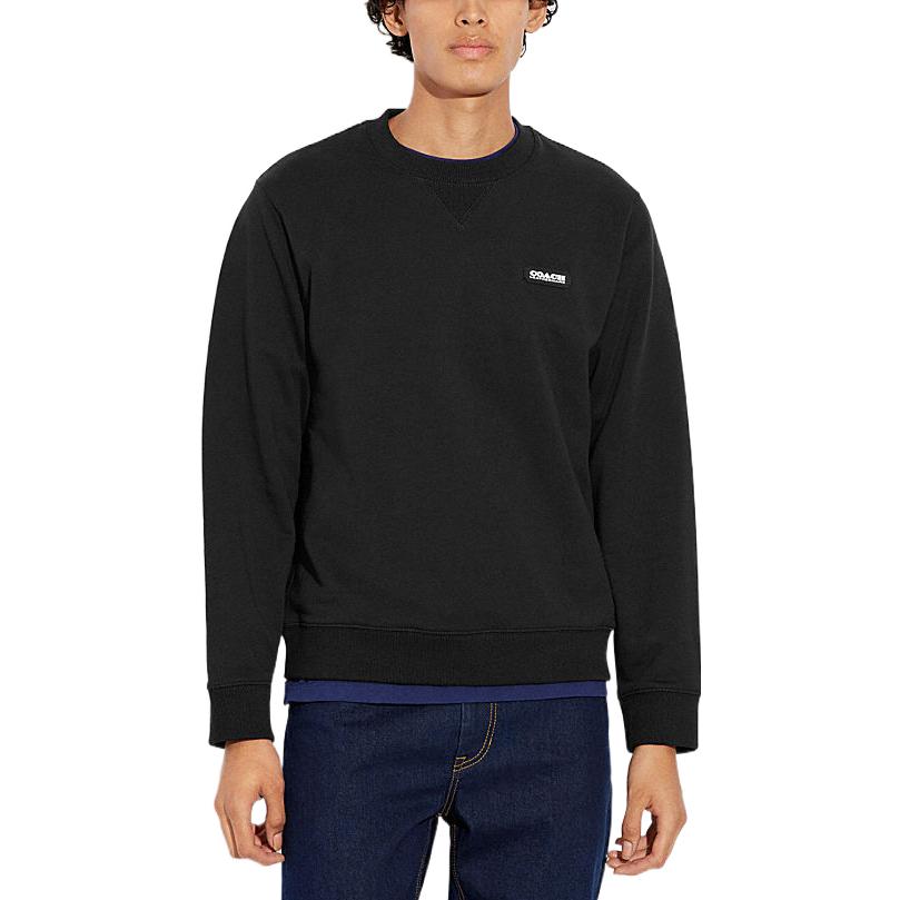 Shop Coach 2022秋冬黑色字母印花套頭圓領衫 CB494-R38