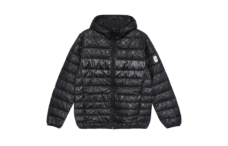 Order COACH FW22 Black Hooded Zip-Up Puffer Jacket with Logo for Men. C5189-BLK