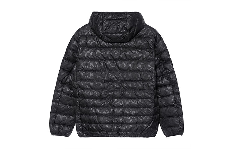 Lookbook COACH FW22 Black Hooded Zip-Up Puffer Jacket with Logo for Men. C5189-BLK