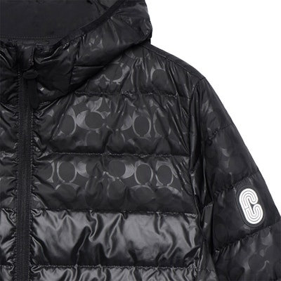 COACH FW22 Black Hooded Zip-Up Puffer Jacket with Logo for Men. C5189-BLK Purchase COACH FW22 Black Hooded Zip-Up Puffer Jacket with Logo for Men. C5189-BLK