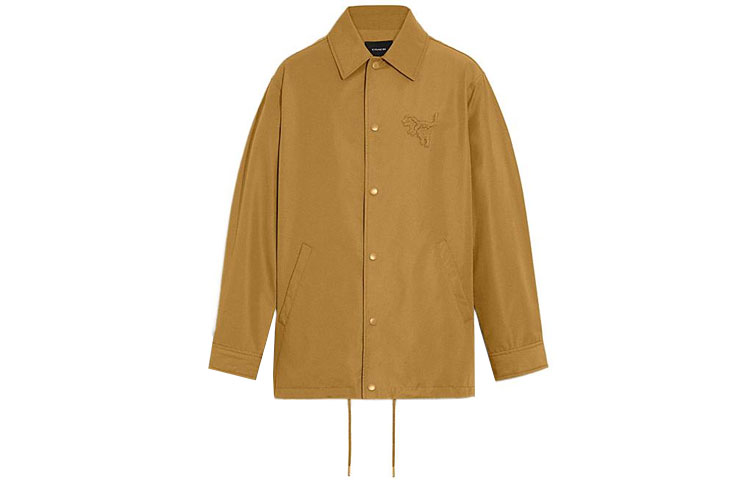 COACH FW22 Brown Casual Embroidered Button-Up Collar Jacket CD270-FLX