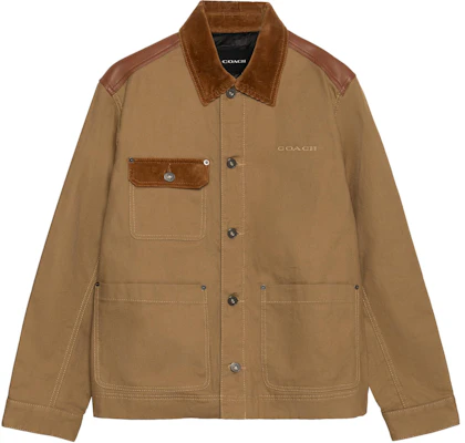 Chaqueta Hombre COACH FW22 Caqui Logo Bordado Color-Block de un Solo Botón. C7815-KHA Buy Chaqueta Hombre COACH FW22 Caqui Logo Bordado Color-Block de un Solo Botón. C7815-KHA