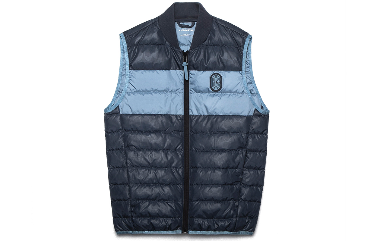 COACH FW22 Colorblock Logo Print Vest  Casual Blue C7799-TQ6
