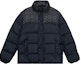 Buy COACH FW22 Colorblock Logo Quilted Down Jacket Navy Blue - CE333-V0U