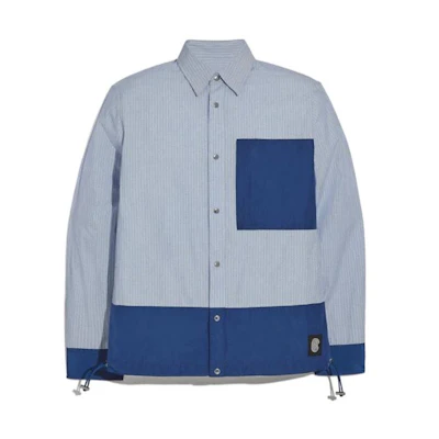 COACH FW22 Colorblock Single-Breasted Jacket Light Blue 97836-DY8