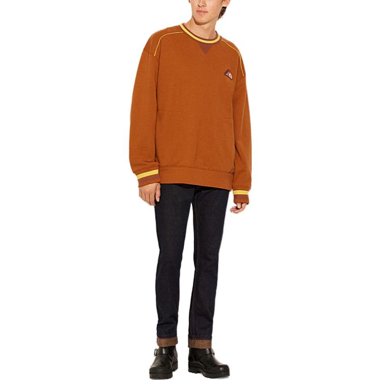 Lookbook COACH FW22 Forever Caramel Logo Crewneck Sweatshirt for Men. CD209-CAR
