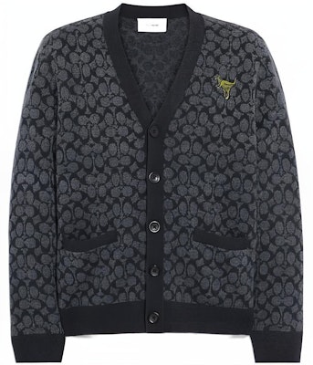 蔻驰2022秋冬男士灰色V领纽扣长袖针织开衫 CE934-S8N Order 蔻驰2022秋冬男士灰色V领纽扣长袖针织开衫 CE934-S8N