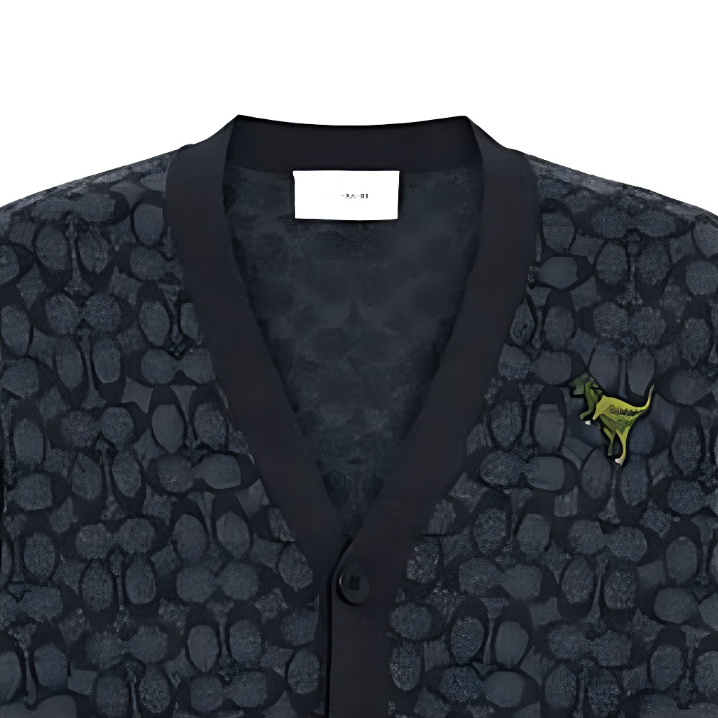 Cheap 蔻驰2022秋冬男士灰色V领纽扣长袖针织开衫 CE934-S8N