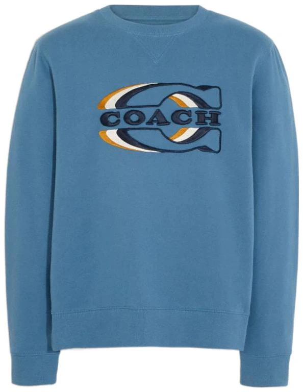 coach-fw-22-logo-print-crewneck-pullover-sweatshirt-blue-ce-343-blu