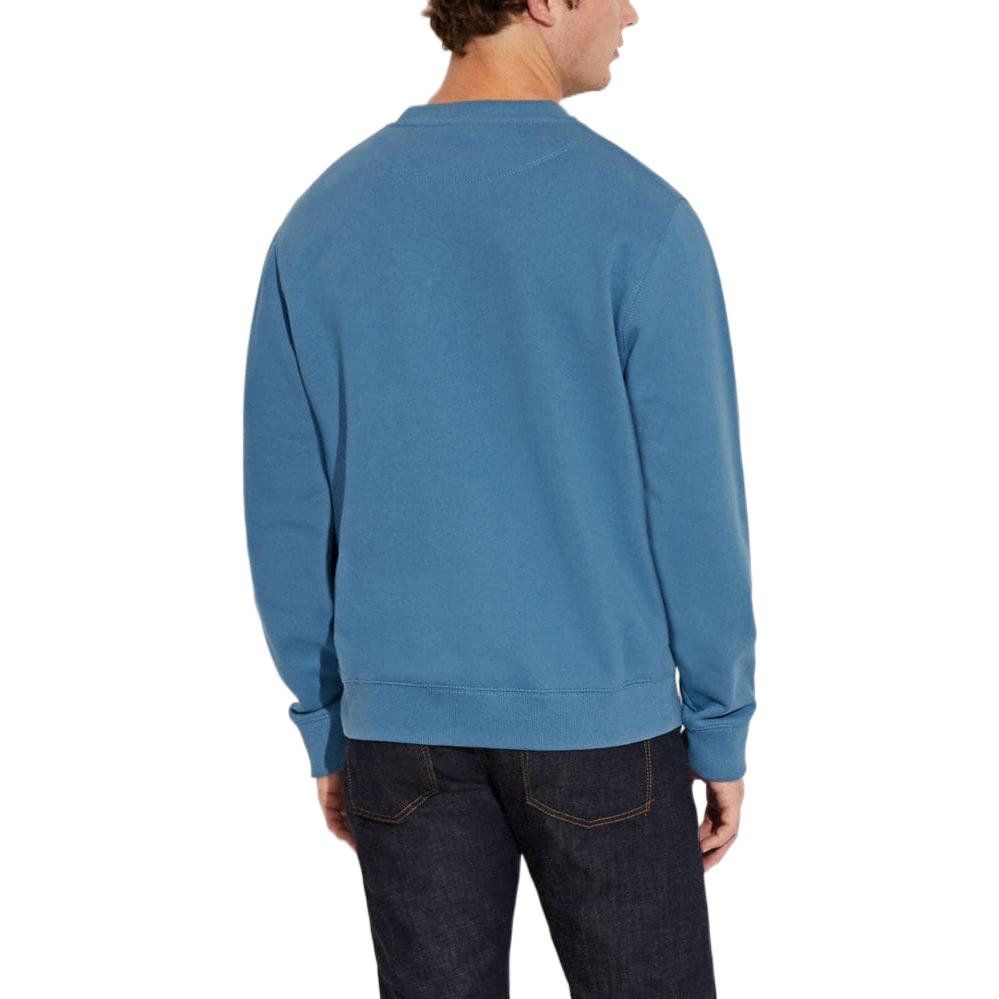 Shop Coach FW22 標誌印花圓領長袖運動衫 藍色 CE343-BLU