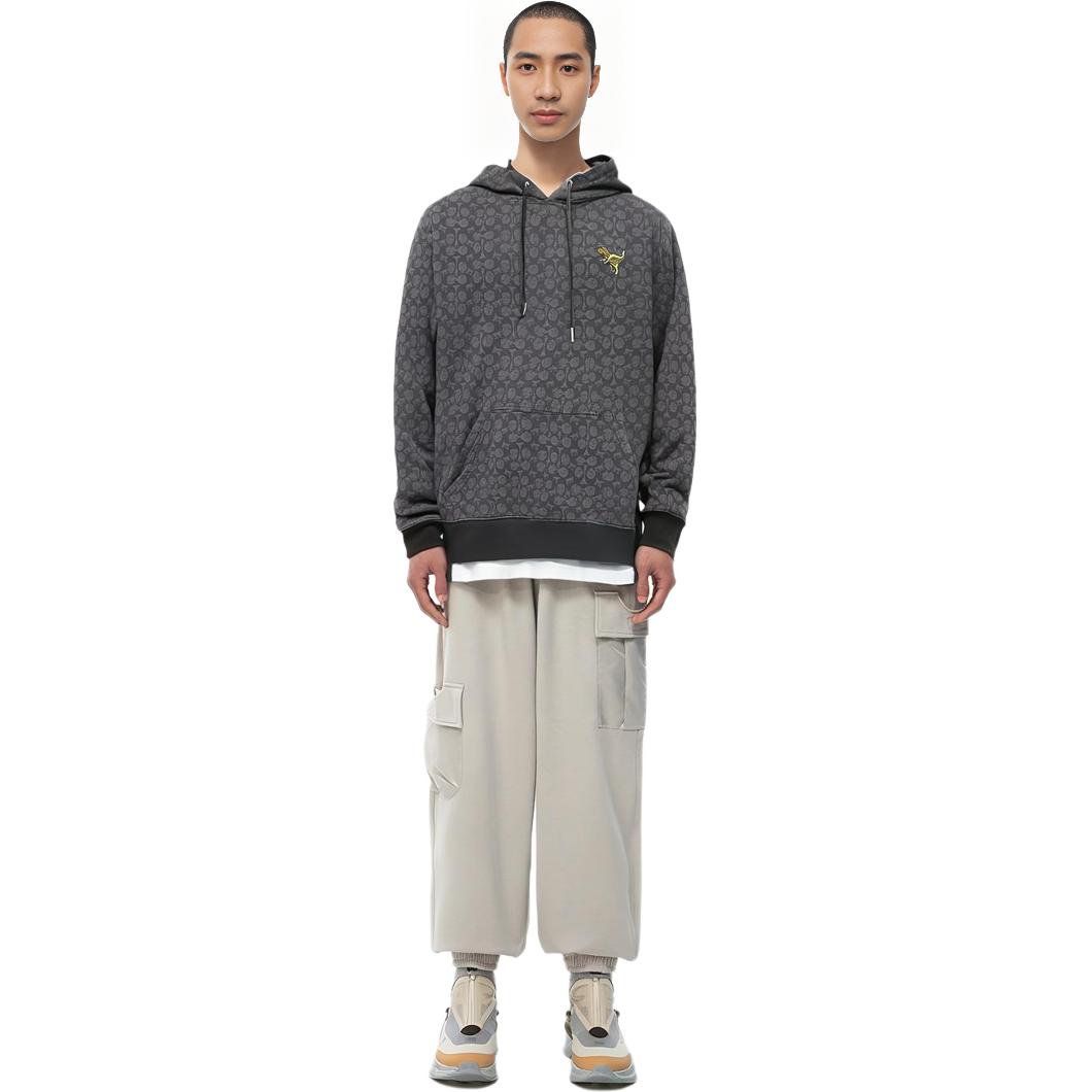 Purchase 蔻驰 FW22 男士灰色Logo印花连帽衫. CD766-S8N