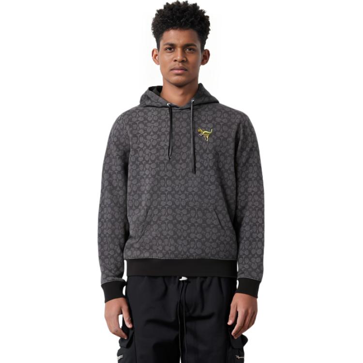 Details for 蔻驰 FW22 男士灰色Logo印花连帽衫. CD766-S8N