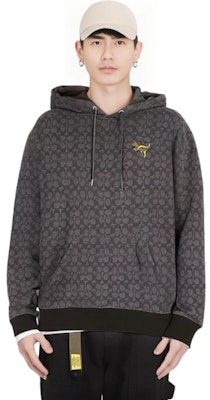 蔻驰 FW22 男士灰色Logo印花连帽衫. CD766-S8N Sizing 蔻驰 FW22 男士灰色Logo印花连帽衫. CD766-S8N