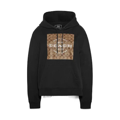COACH FW22 Logo Print Pullover Sweatshirt Unisex Black. C8774-BLK