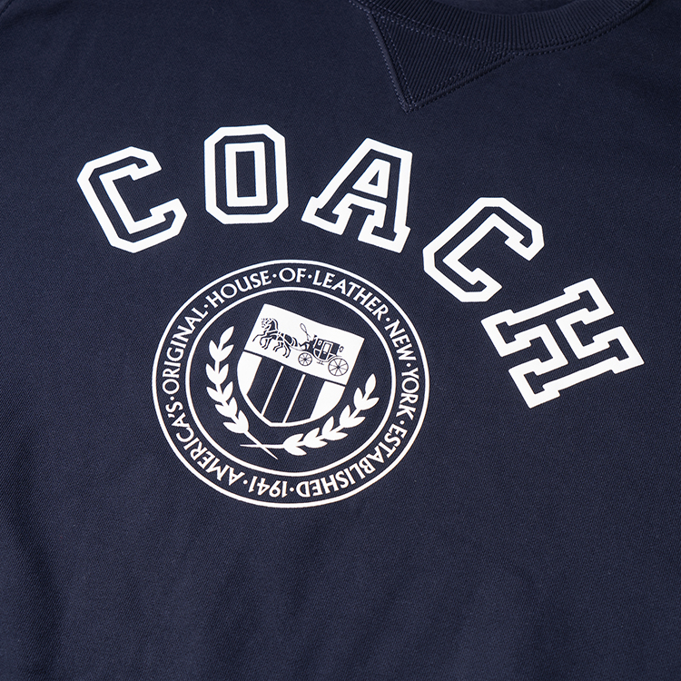 Coach FW22 Navy Blue Logo Print Pullover Sweatshirt CB671-DWP 圖 4