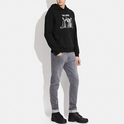 COACH FW22 Patterned Print Hoodie Black Long Sleeve Sweater. CB890-BLK Lookbook COACH FW22 Patterned Print Hoodie Black Long Sleeve Sweater. CB890-BLK