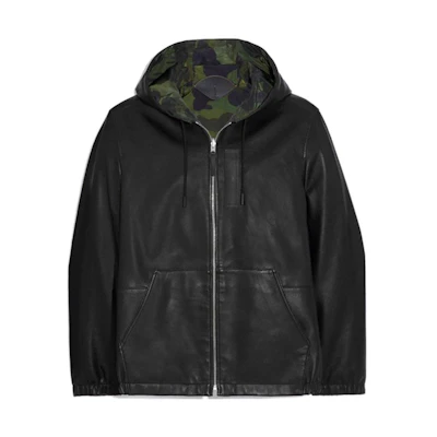 COACH FW22 Reversible Hooded Zip Jacket Black () 75832-BLK