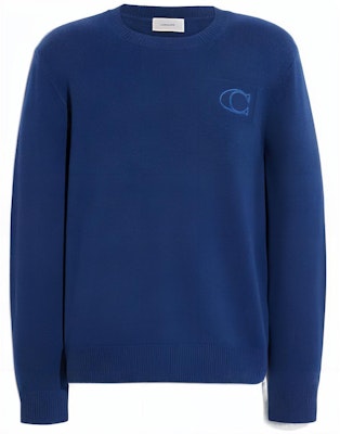COACH FW22 Solid Logo Crewneck Long Sleeve Casual Sweater Men’s Blue CE344-DEN Order COACH FW22 Solid Logo Crewneck Long Sleeve Casual Sweater Men’s Blue CE344-DEN