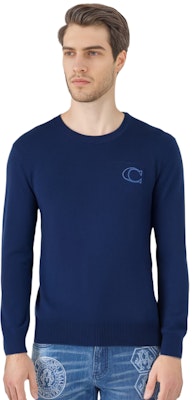 COACH FW22 Solid Logo Crewneck Long Sleeve Casual Sweater Men’s Blue CE344-DEN Shop COACH FW22 Solid Logo Crewneck Long Sleeve Casual Sweater Men’s Blue CE344-DEN