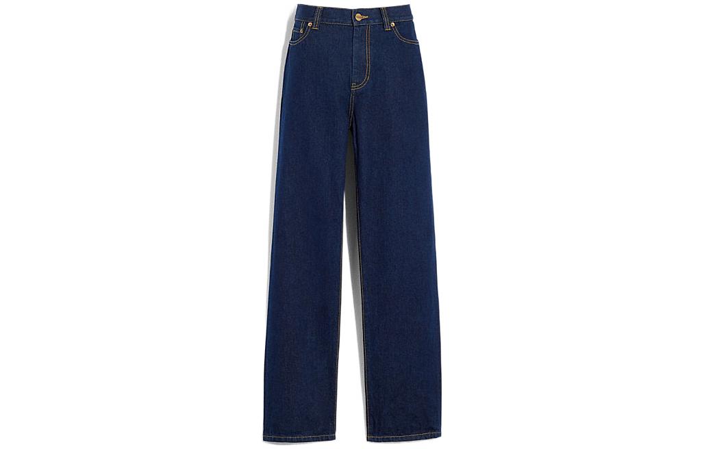 COACH FW22 Solid Tapered Straight-Leg Jeans  Blue CB816-Z67