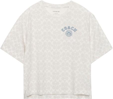 COACH FW22 Unisex Kaos Putih Logo Print Crew Neck CB575-CAH Order COACH FW22 Unisex Kaos Putih Logo Print Crew Neck CB575-CAH