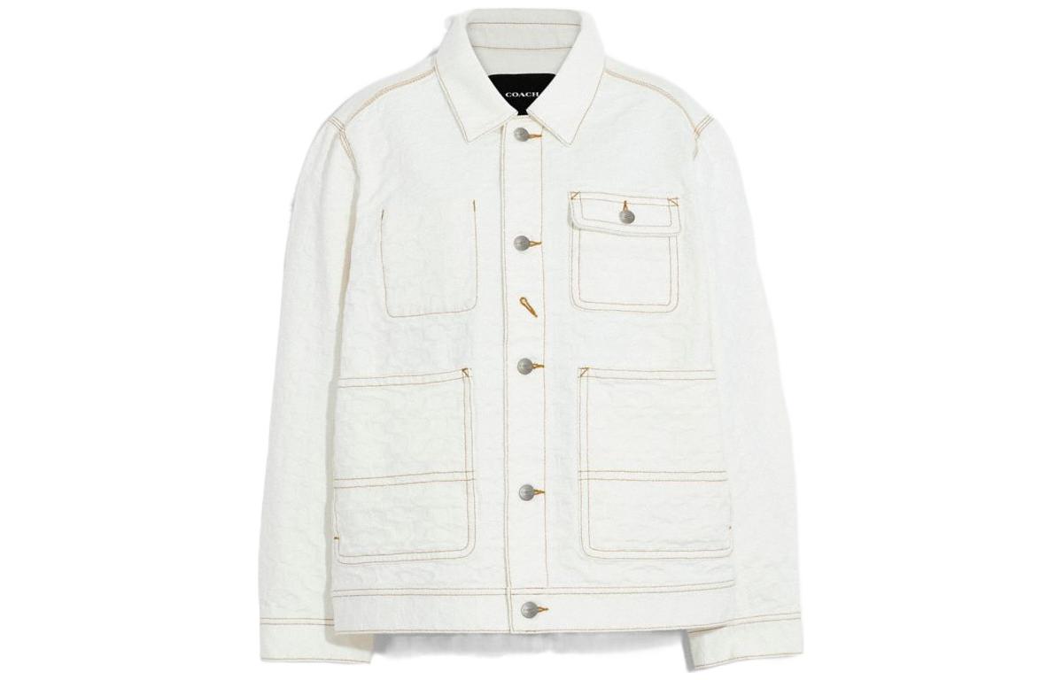 COACH FW22 White Single-Breasted Collar Jacket C9907-UC9