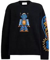 COACH FW23 Black Crewneck Embroidered Oversized Long-Sleeve Sweater CN620-BLC COACH FW23 Black Crewneck Embroidered Oversized Long-Sleeve Sweater CN620-BLC