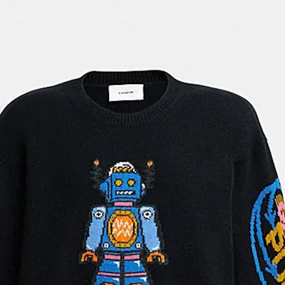 COACH FW23 Sweater Hitam Oversized Lengan Panjang Bordir Crewneck CN620-BLC Shop COACH FW23 Sweater Hitam Oversized Lengan Panjang Bordir Crewneck CN620-BLC