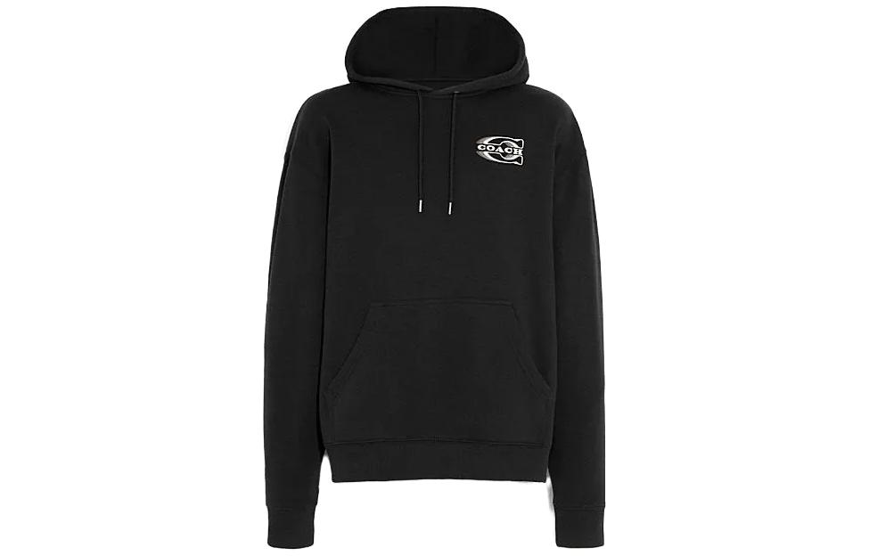 COACH FW23  Black Hoodie with Logo Print. CE334-R38