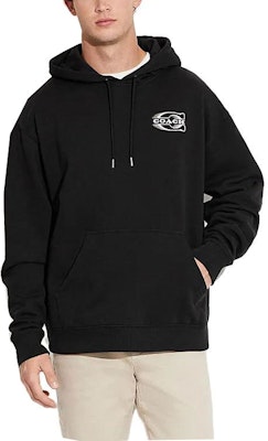 COACH FW23 Hoodie Hitam dengan Cetak Logo. CE334-R38 Lookbook COACH FW23 Hoodie Hitam dengan Cetak Logo. CE334-R38