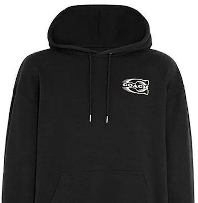 COACH FW23 Hoodie Hitam dengan Cetak Logo. CE334-R38 Shop COACH FW23 Hoodie Hitam dengan Cetak Logo. CE334-R38