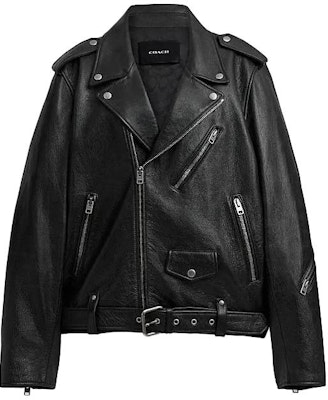 COACH FW23 黑色拉鍊翻領皮夾克 CL359-BLK Buy COACH FW23 黑色拉鍊翻領皮夾克 CL359-BLK