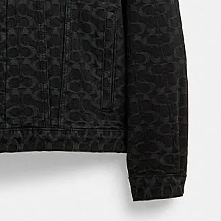 Sizing COACH FW23 黑色滿版印花單排扣休閒外套. CL362-OY2