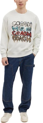 蔻驰 FW23 字母印花圆领套头卫衣 浅灰色. CK694-RE1 Lookbook 蔻驰 FW23 字母印花圆领套头卫衣 浅灰色. CK694-RE1