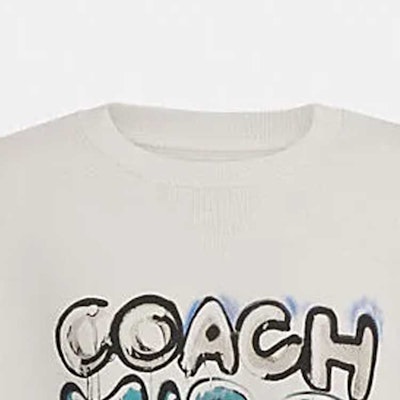 蔻驰 FW23 字母印花圆领套头卫衣 浅灰色. CK694-RE1 Purchase 蔻驰 FW23 字母印花圆领套头卫衣 浅灰色. CK694-RE1