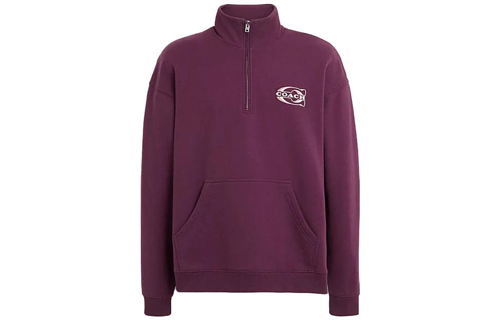 COACH FW23  Letter Print Stand Collar Long Sleeve Sweatshirt CK695-PLU