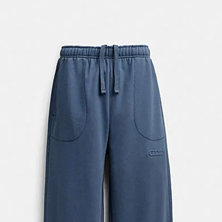 Shop 蔻驰 FW23 标志印花抽绳针织休闲长裤 CJ379-BLU