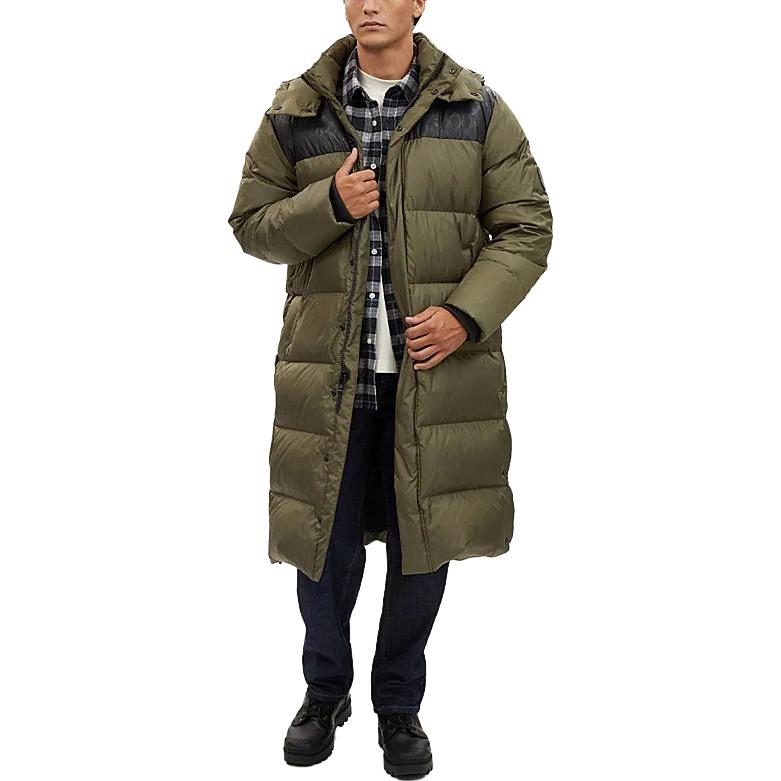 Lookbook コーチ FW23 パッチワーク ロゴプリント フード付き ダウンジャケット. CK519-OLV