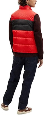 コーチ FW23 レッド カラーブロック ノースリーブ パファージャケット CL599-RED Shop コーチ FW23 レッド カラーブロック ノースリーブ パファージャケット CL599-RED