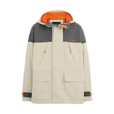COACH FW23 Colorblock Logo Print Casual Biker Jacket for Men. CK522-W2I