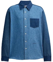 코치 FW23 컬러블록 로고 프린트 캐주얼 긴팔 셔츠 네이비 블루 CL364-BFH Order 코치 FW23 컬러블록 로고 프린트 캐주얼 긴팔 셔츠 네이비 블루 CL364-BFH