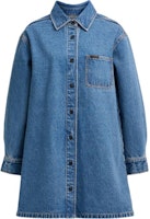 COACH FW23 Denim Button-Up Collared Long Sleeve Dress in Indigo. CJ273-O1H COACH FW23 Denim Button-Up Collared Long Sleeve Dress in Indigo. CJ273-O1H