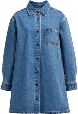 코치 FW23 인디고 데님 버튼업 긴팔 카라 원피스. CJ273-O1H Order 코치 FW23 인디고 데님 버튼업 긴팔 카라 원피스. CJ273-O1H