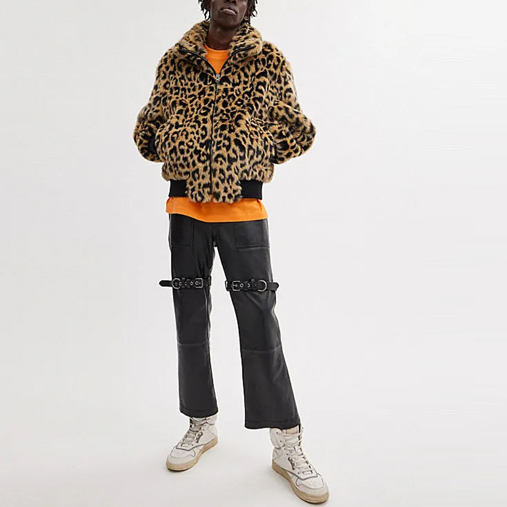 COACH FW23 Leopard Print Zip-Up Faux Fur Jacket Multicolor Men’s. CP947-LEO 圖 3