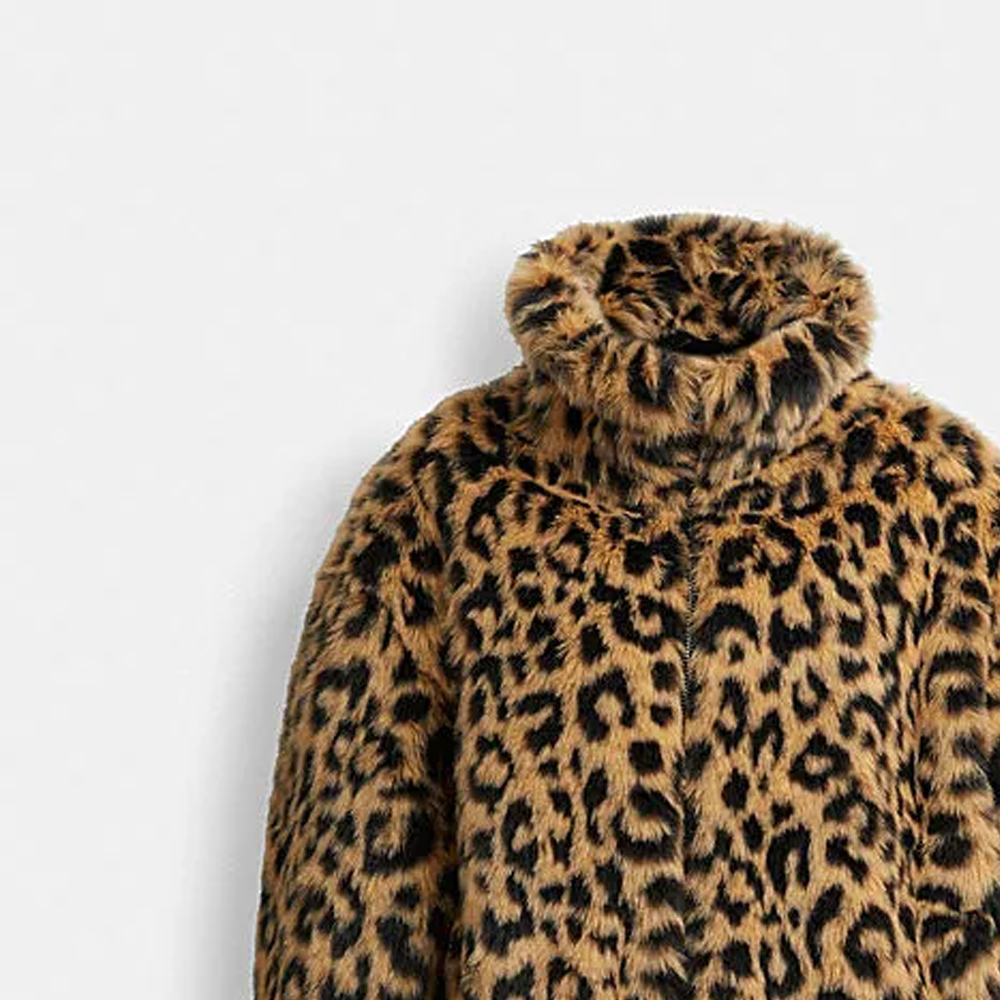 COACH FW23 Leopard Print Zip-Up Faux Fur Jacket Multicolor Men’s. CP947-LEO 圖 5