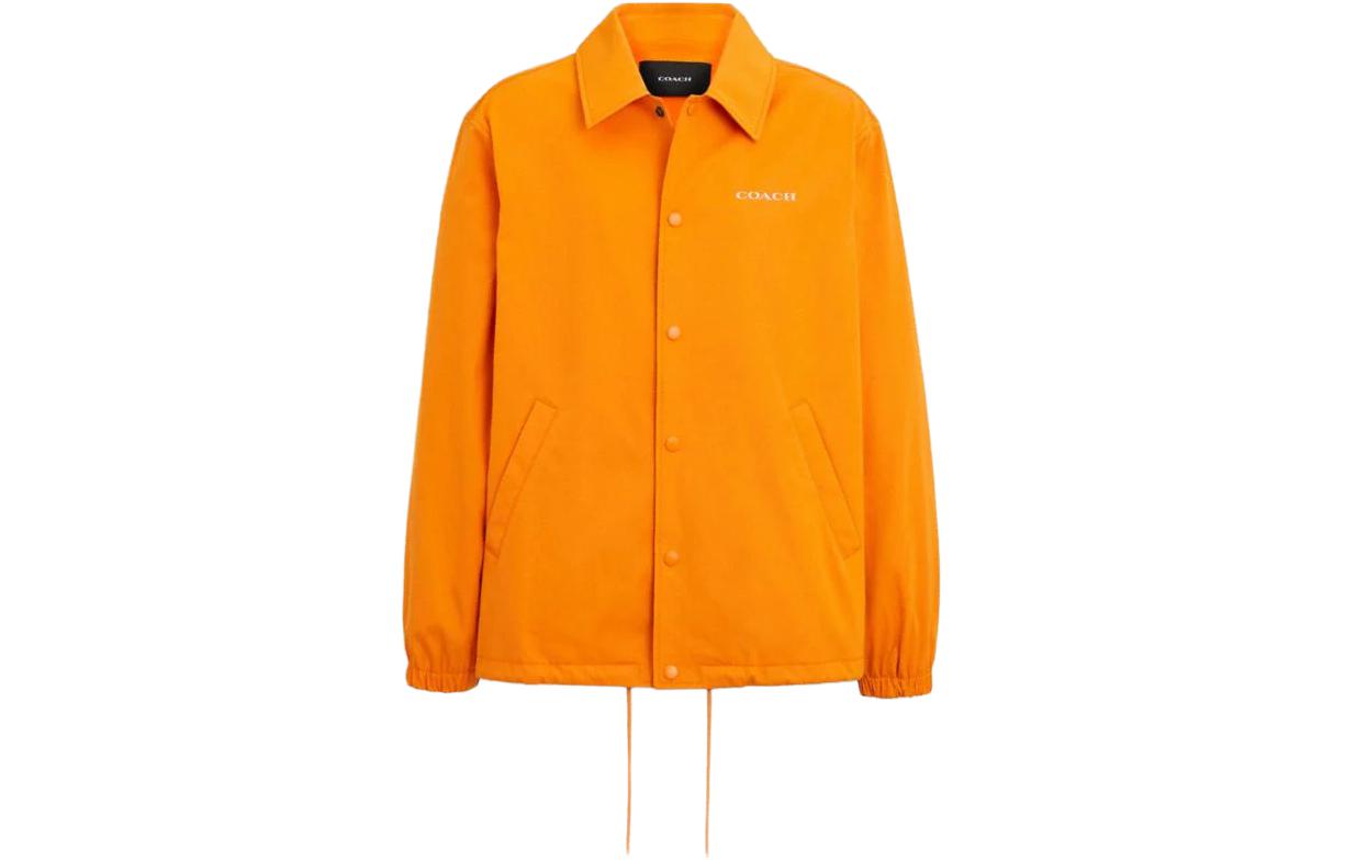 COACH FW23 Orange Letter Print Single-Breasted Jacket for Men CK508-ORG