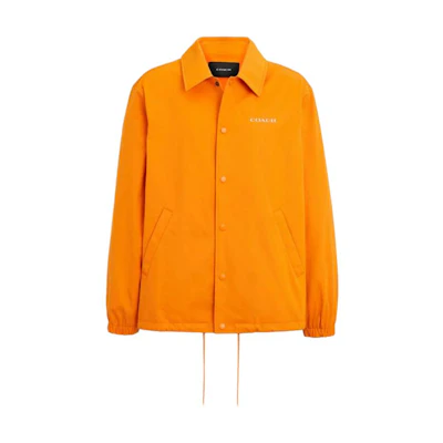 COACH FW23 Orange Letter Print Single-Breasted Jacket for Men CK508-ORG