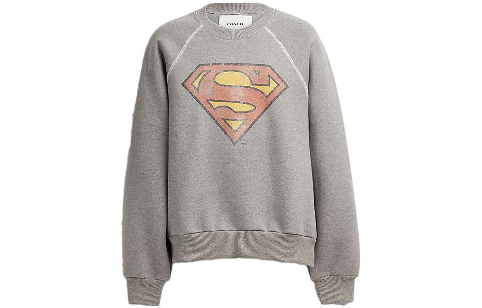 Order Coach FW23 圖案印花男女款圓領長袖上衣 - 深灰色 CN563-DGR