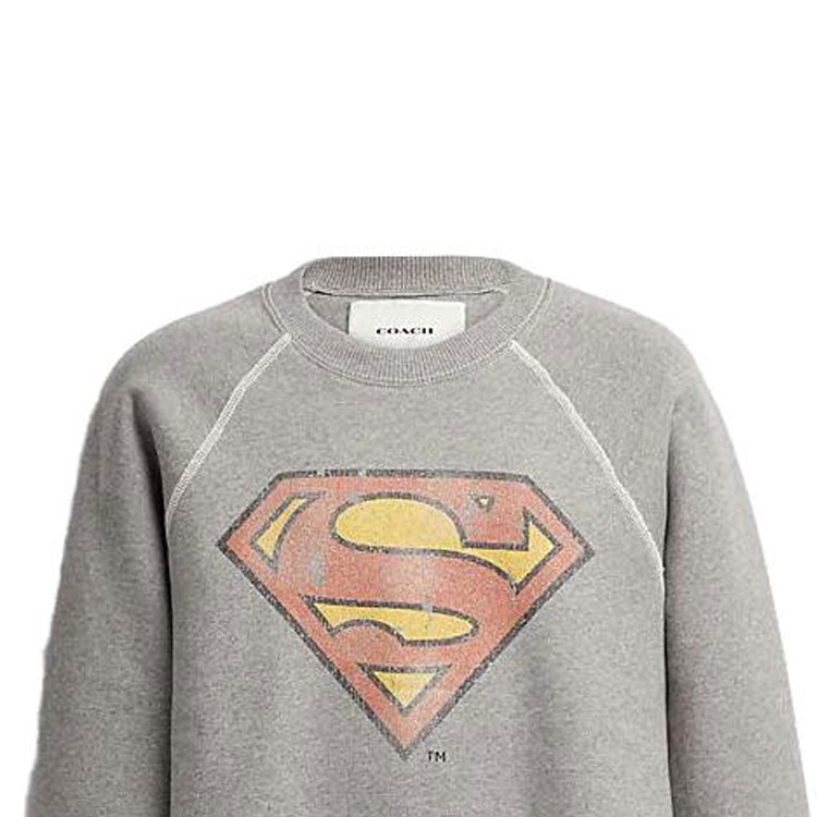 Shop Coach FW23 圖案印花男女款圓領長袖上衣 - 深灰色 CN563-DGR